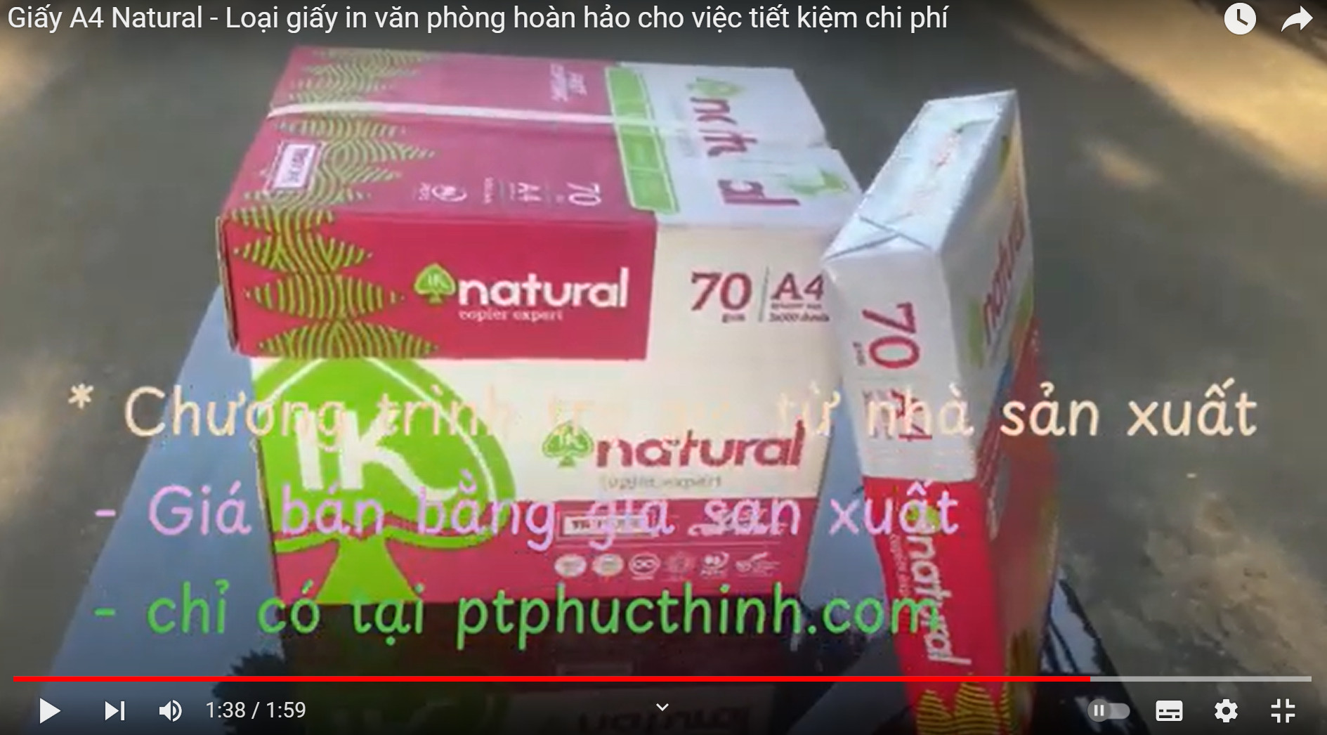Giấy Natural a4 70gsm vppphucthinh